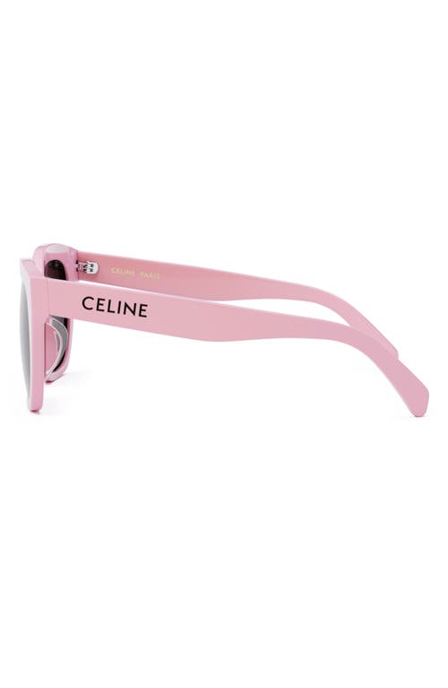 Shop Celine Monochrome 56mm Square Sunglasses In Pink/smoke