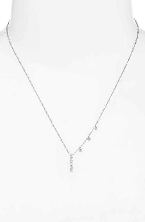 Meira T Diamond Bezel Bar Pendant Necklace In White Gold
