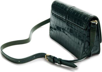  Other Stories Croc Embossed Leather Crossbody Bag