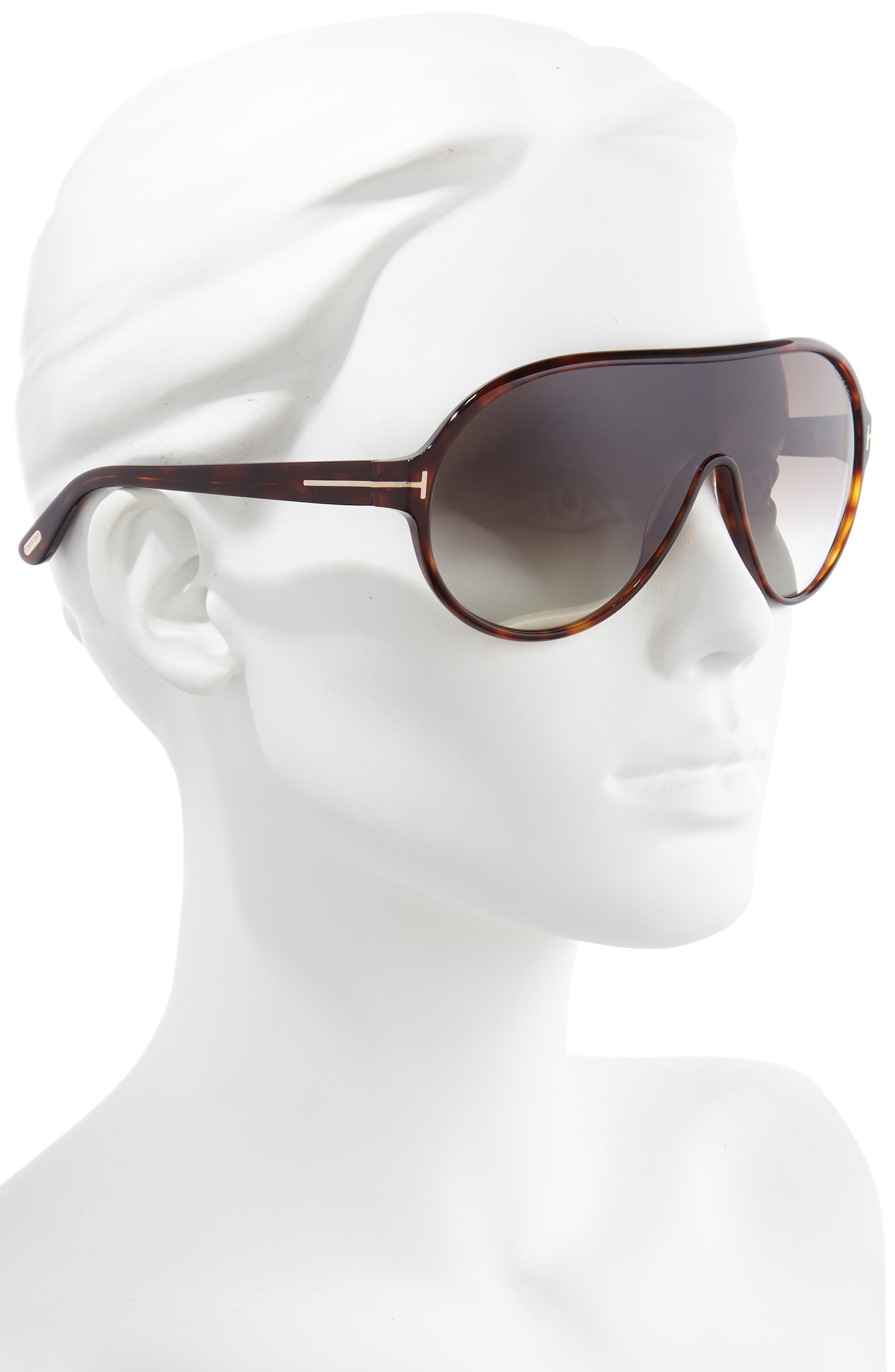 TOM FORD Brenton 150mm Gradient Shield Sunglasses in Red Havana/Roviex |  Smart Closet