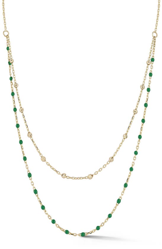 Ember Fine Jewelry Enamel Layered Chain Necklace In 14k Gold