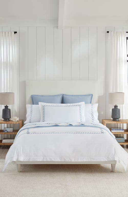 Sferra Catena Duvet Cover, Full Queen In White/navy