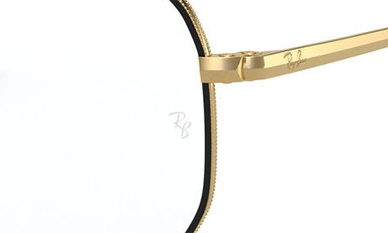 Shop Ray Ban Ray-ban 51mm Round Optical Glasses In Black Gold