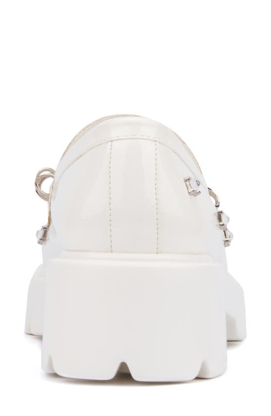 Shop Olivia Miller Luscious Crystal Embellished Penny Loafer In White