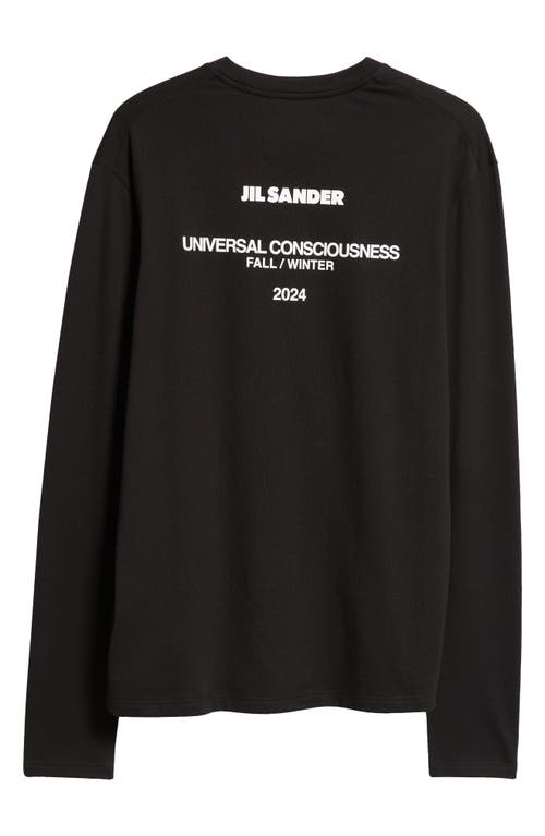 Shop Jil Sander Universal Consciousness Long Sleeve Graphic T-shirt In Black