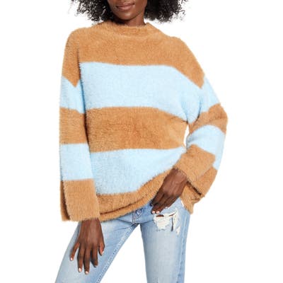 Moon River Stripe Chenille Sweater, Blue
