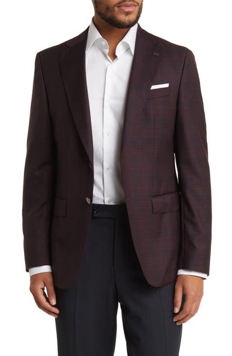 Check Burgundy Suit for men - Jack Victor