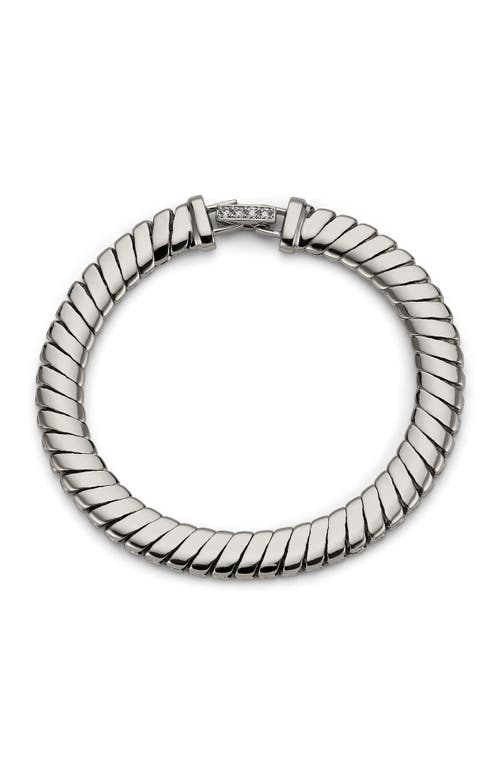 Nadri Sunlight Ribbed Line Bracelet In White