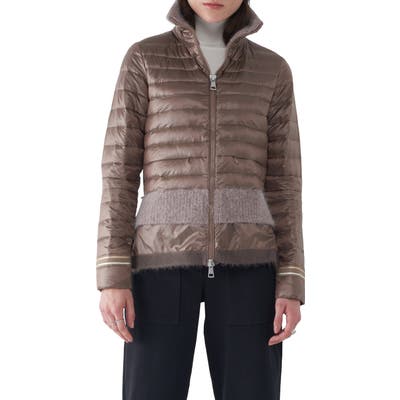 Sosken Bev Lightweight Down Puffer Jacket With Angora Trim, (fits like 0-2 US) - Grey