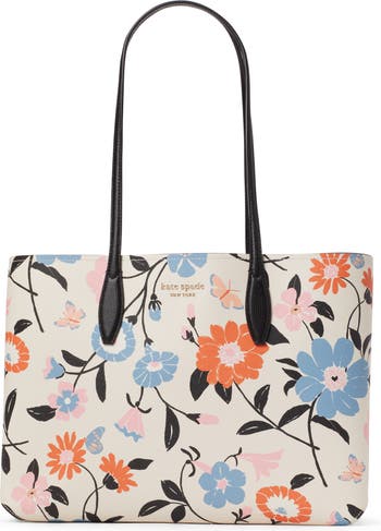 all day floral garden print pvc tote & pouch
