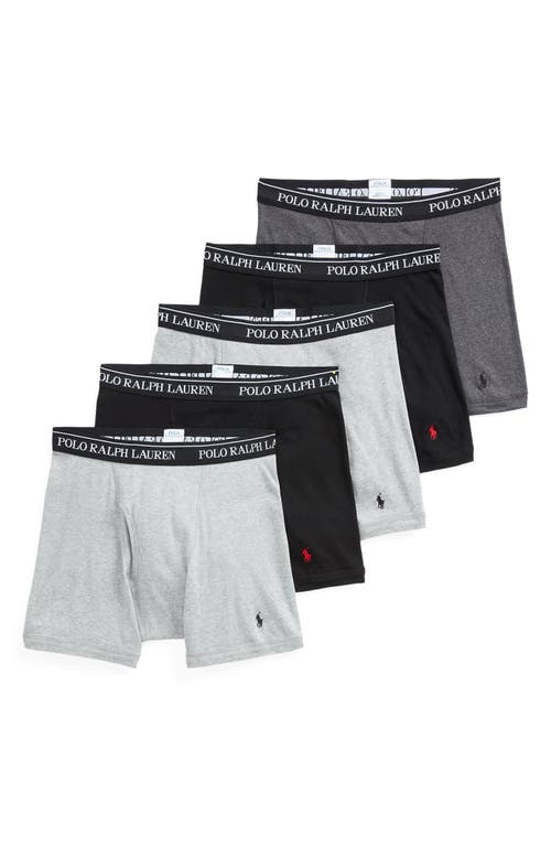 Polo Ralph Lauren Assorted 5-Pack Cotton Boxer Briefs Multicolor at Nordstrom,