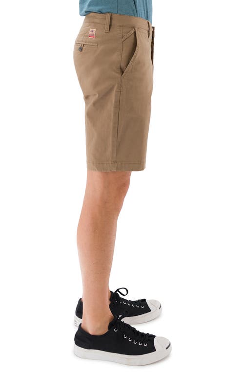 Shop Devil-dog Dungarees 9-inch Performance Stretch Chino Shorts In Dark Beige/khaki