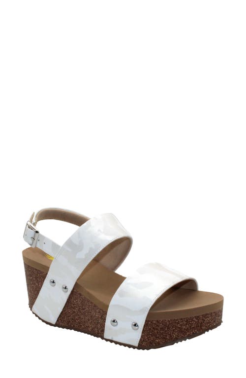 Summer Love Platform Wedge Sandal in White Camo