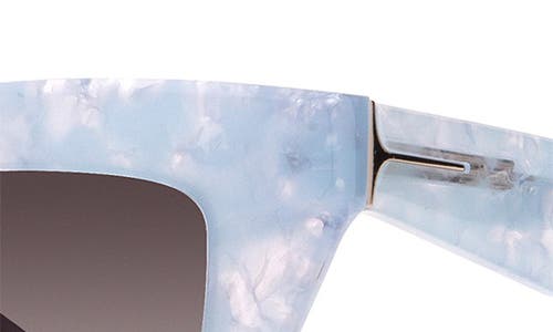 Shop Dezi On Read 49mm Cat Eye Sunglasses In Bb Blue Quartz/smoke