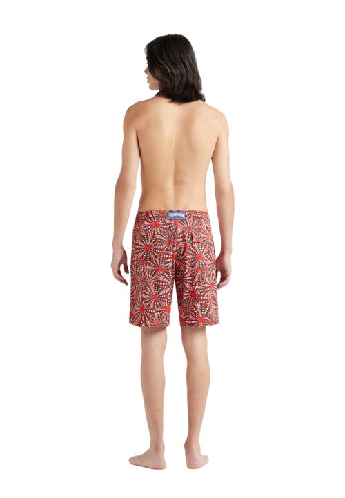 Vilebrequin Oursinades Stretch Board Shorts In Coquelicot