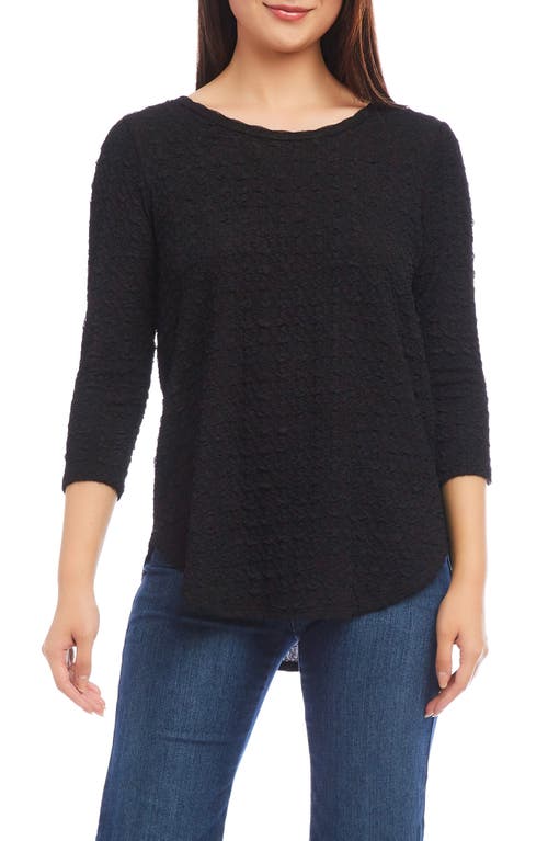 Shop Karen Kane Textured Shirttail Top In Black