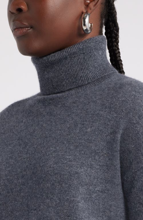 Shop Nordstrom Cashmere Turtleneck Sweater In Grey Medium Charcoal Heather