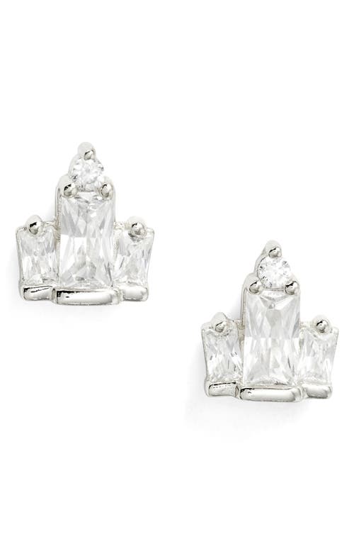 Kendra Scott Juliette Stud Earrings in Rhodium White Crystal at Nordstrom