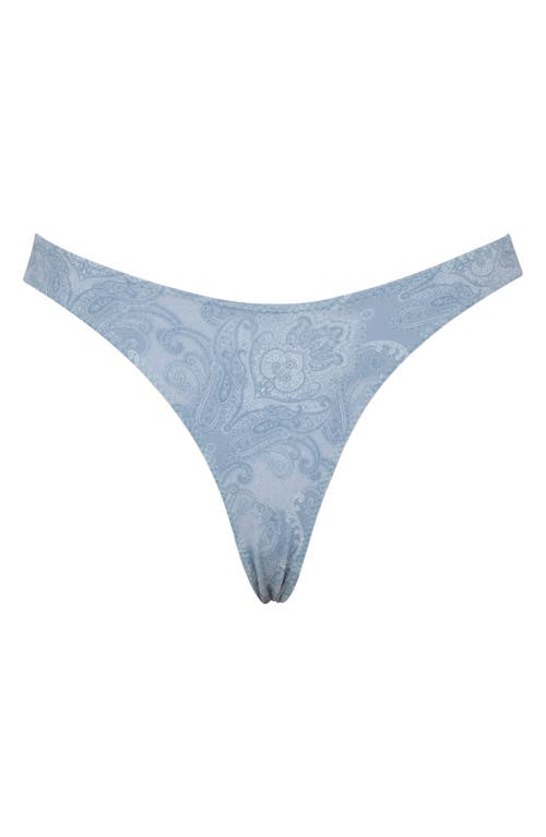 House Of Cb Capri-j High Cut Bikini Bottoms In Blue Paisley