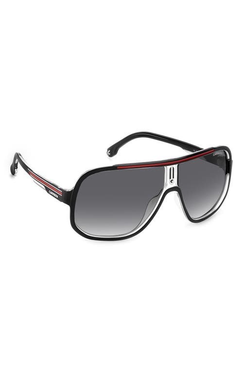 Shop Carrera Eyewear 63mm Oversize Rectangular Navigator Sunglasses In Black Red/grey Shaded