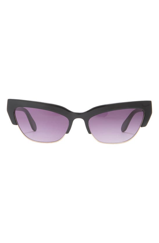 Shop Bcbgmaxazria 56mm Extreme Kitten Combo Sunglasses In Shiny Black Shiny Gold
