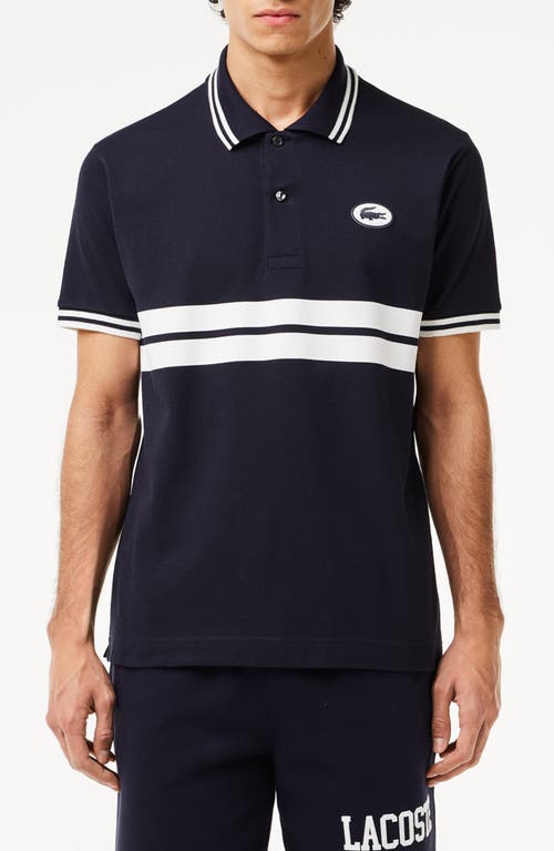 Lacoste Classic Fit Stripe Piqué Knit Polo at Nordstrom,