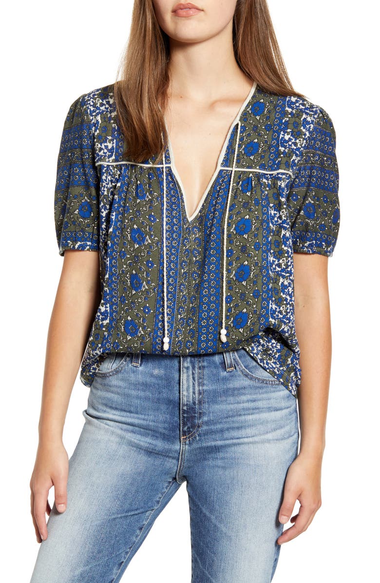 Lucky Brand Print Peasant Top | Nordstrom