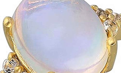 Ys Gems 18k Gold Plated Oval Cut Opal Ring In White