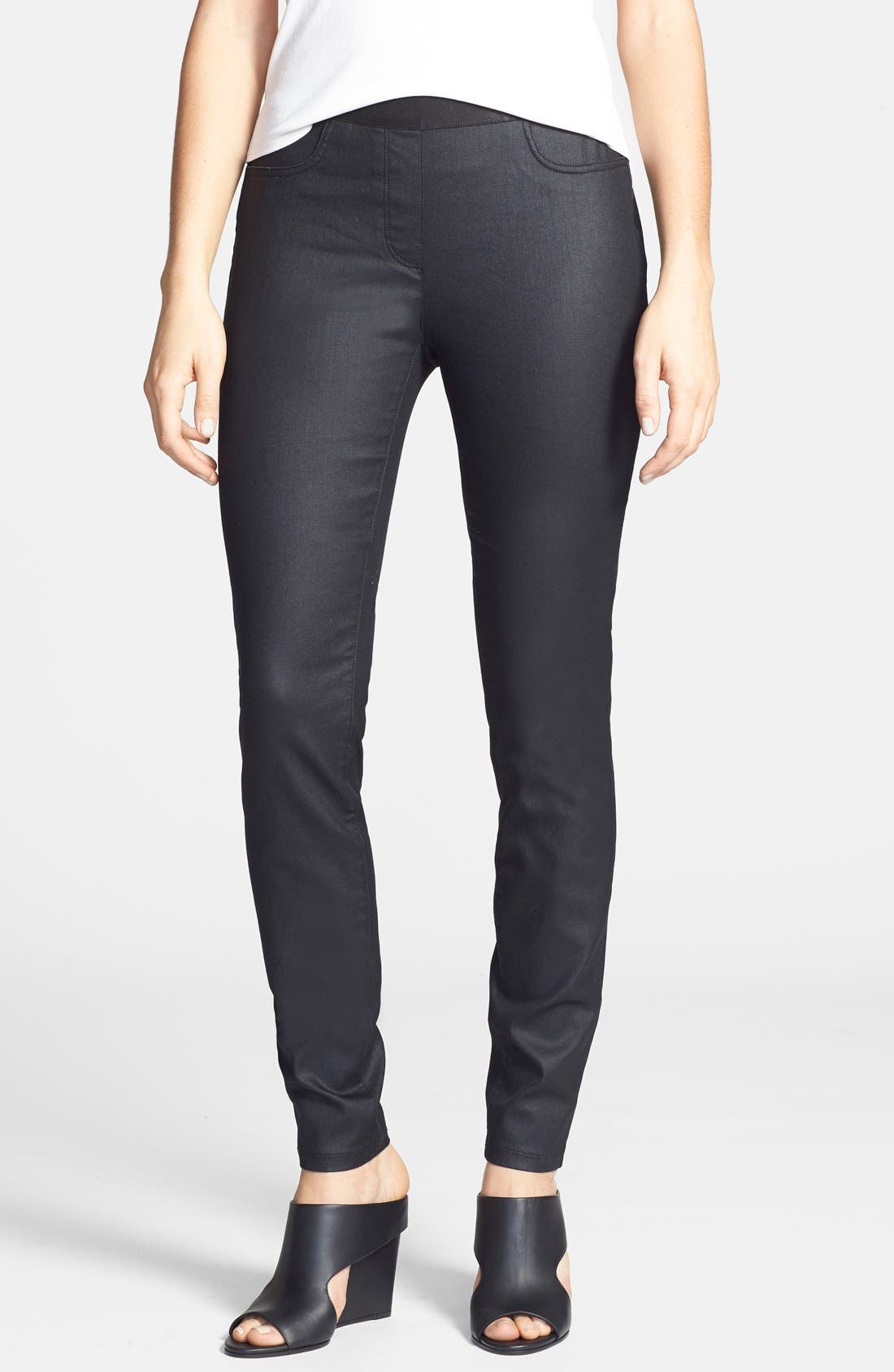 Eileen Fisher The Fisher Project Coated Stretch Cotton Skinny Pants