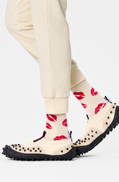 Shop Happy Socks Kisses Crew Socks In White