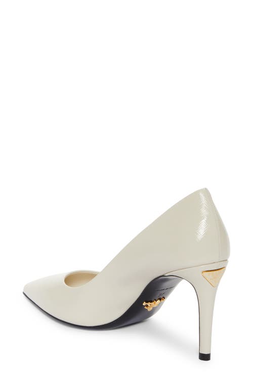 Prada Saffiano Leather Pump In Avorio