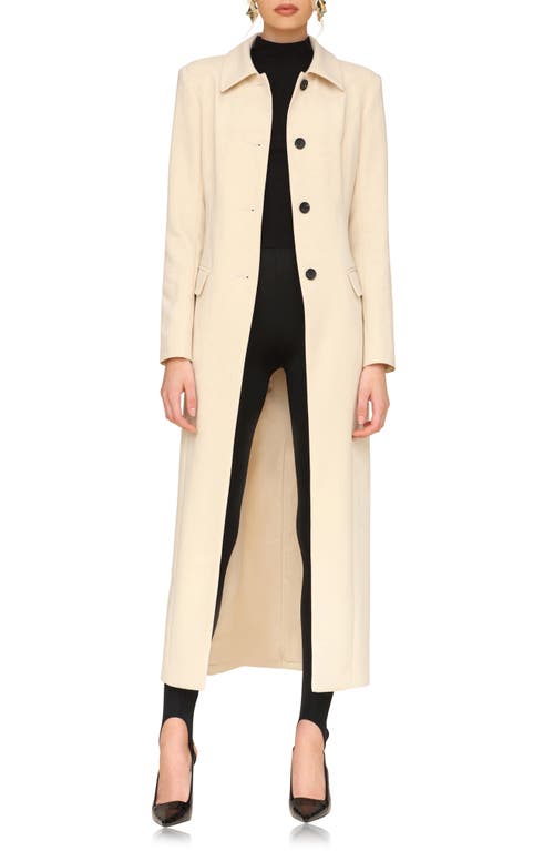 Shop Avec Les Filles Modern Cutaway Belted Long Coat In Banana Milk