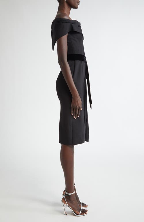 Oscar De La Renta Off-the-shoulder Cocktail Dress In Black