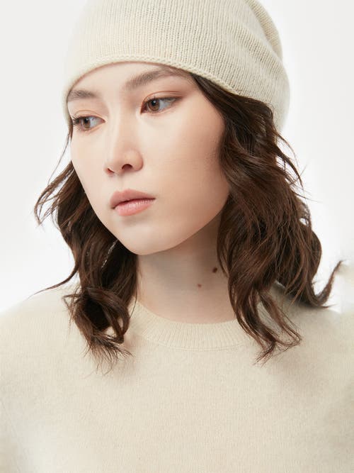 Gobi Cashmere Cashmere Hat And Sweater Set In Off White