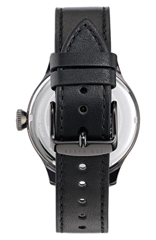 Ted Baker London Leather Strap Watch, 20mm In Black