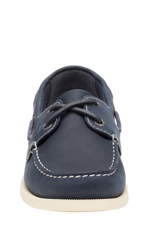 Johnston & Murphy Kids' Zeke Boat Shoe In Navy Oiled Nubuck