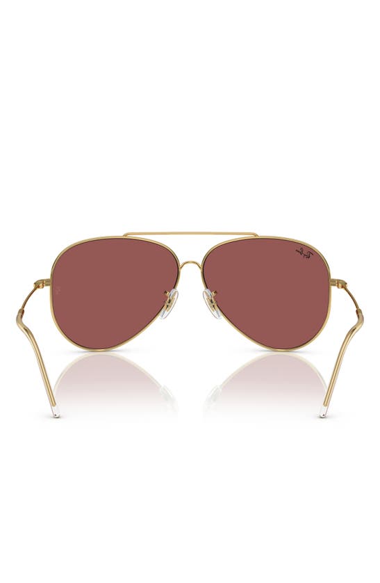 Ray Ban Reverse 62mm Oversize Aviator Sunglasses In Dark Violet