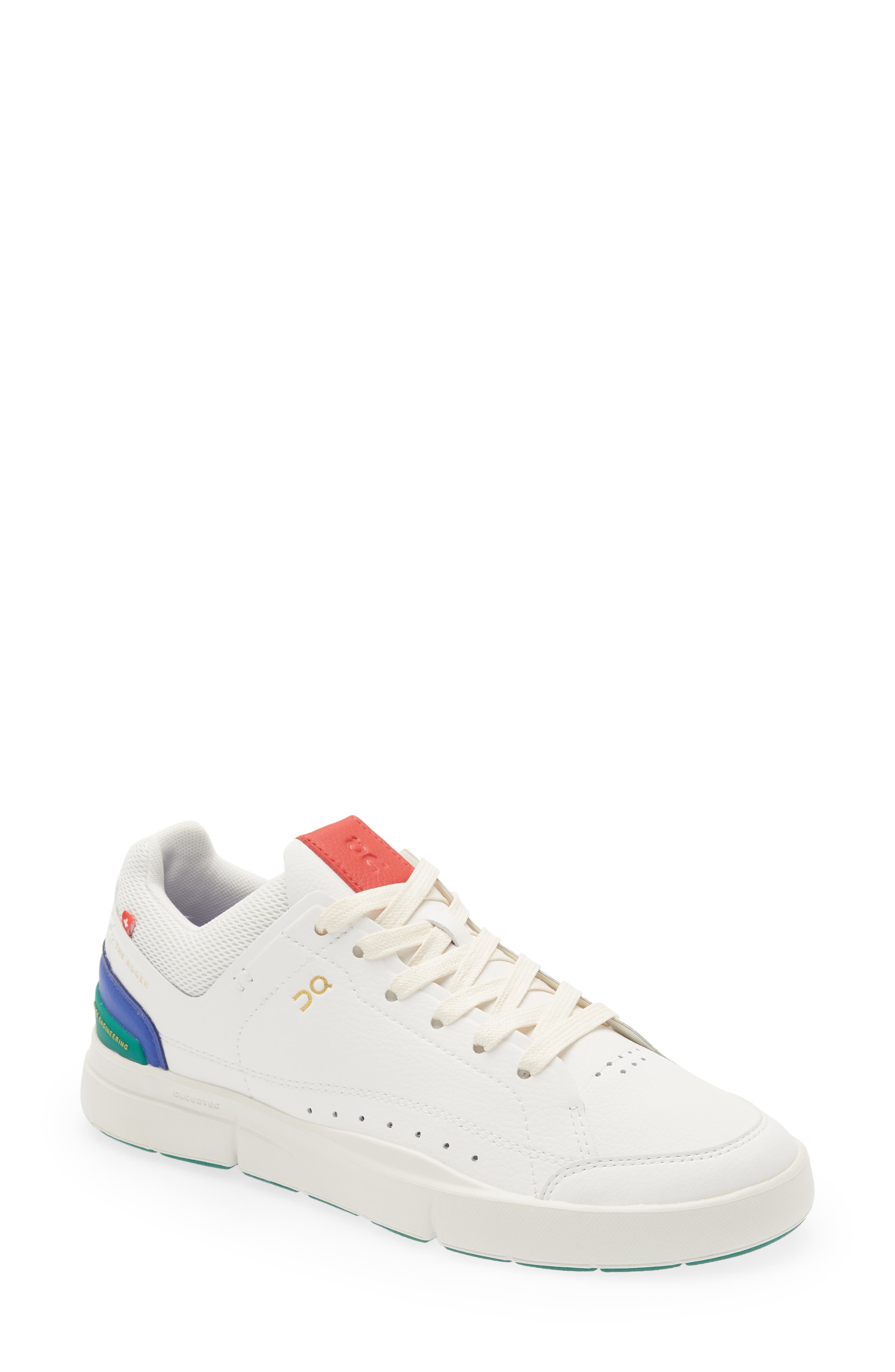 On THE ROGER Centre Court Tennis Sneaker in White/Emerald | Smart