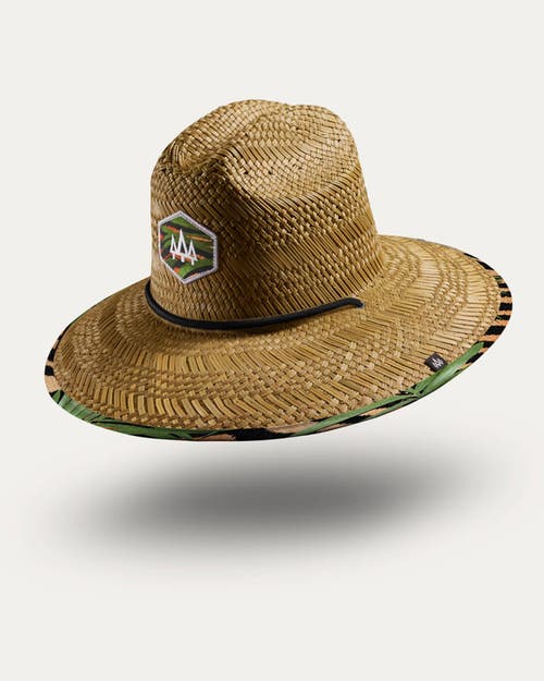 Hemlock Java Straw Lifeguard Hat In Tiger Palm