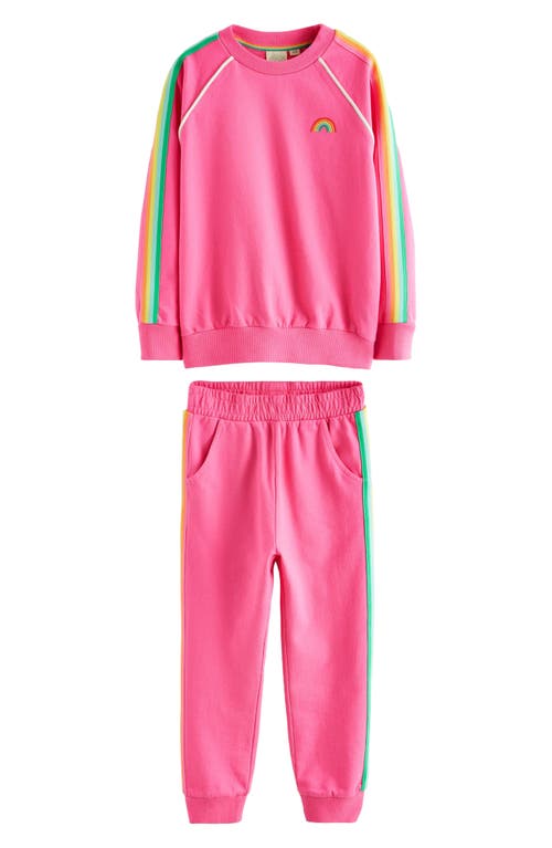 Shop Little Bird Kids' Side Stripe Cotton Sweatshirt & Joggers Set In Pink