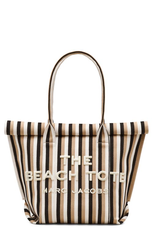 Marc Jacobs The Stripe Beach Tote In Camel Multi