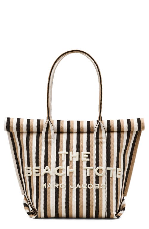 Marc Jacobs The Striped Jacquard Beach Tote Bag In Camel Multi