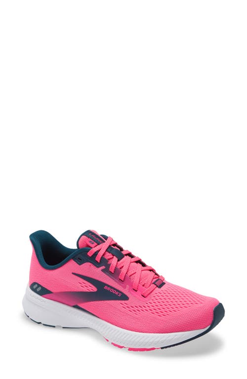Brooks Launch 8 Running Shoe in Pink/Raspberry/Navy