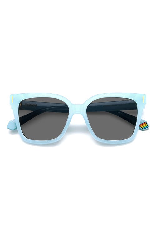 54mm Polarized Cat Eye Sunglasses in Azure/Gray Polar