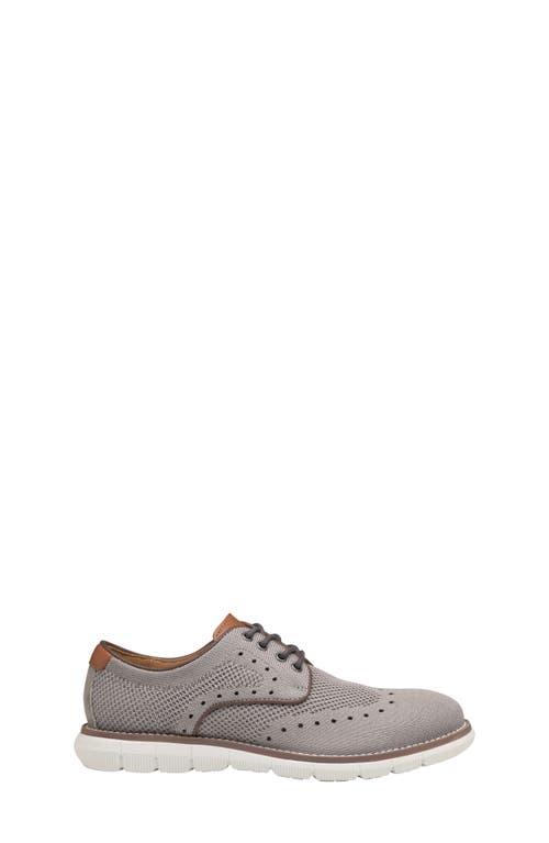 Shop Johnston & Murphy Kids' Holden Knit Wingtip Derby In Gray Knit