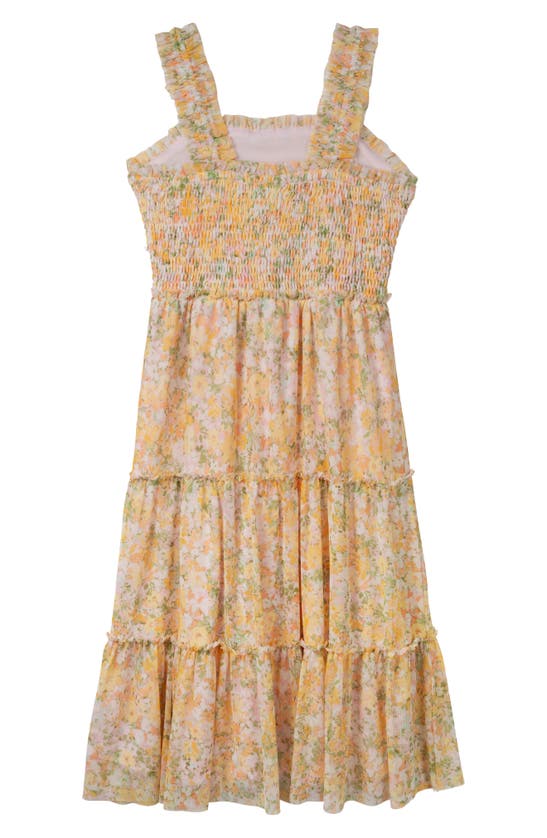 Shop Rare Editions Kids' Floral Smocked Dress In Yellow