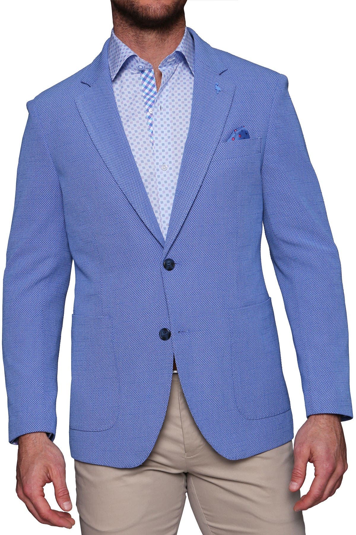 TailorByrd | Larson Diamond Textured Two Button Notch Lapel Blazer ...