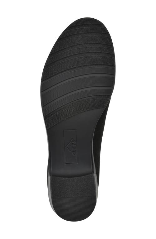 Cliffs By White Mountain Hunton Block Heel Loafer Pump In Black Suedette