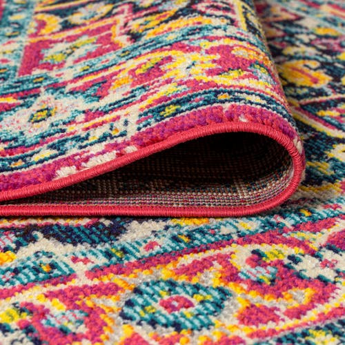 Jonathan Y Brooklyn Geometric Medallion Area Rug In Red/pink