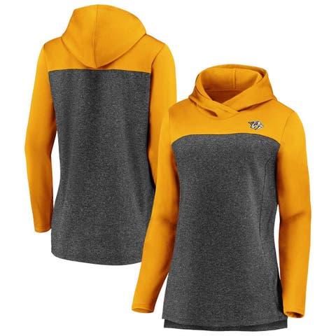 Philadelphia Flyers Fanatics Branded Women's Net Gain Fleece V-Neck  Pullover Sweatshirt - Black/Orange